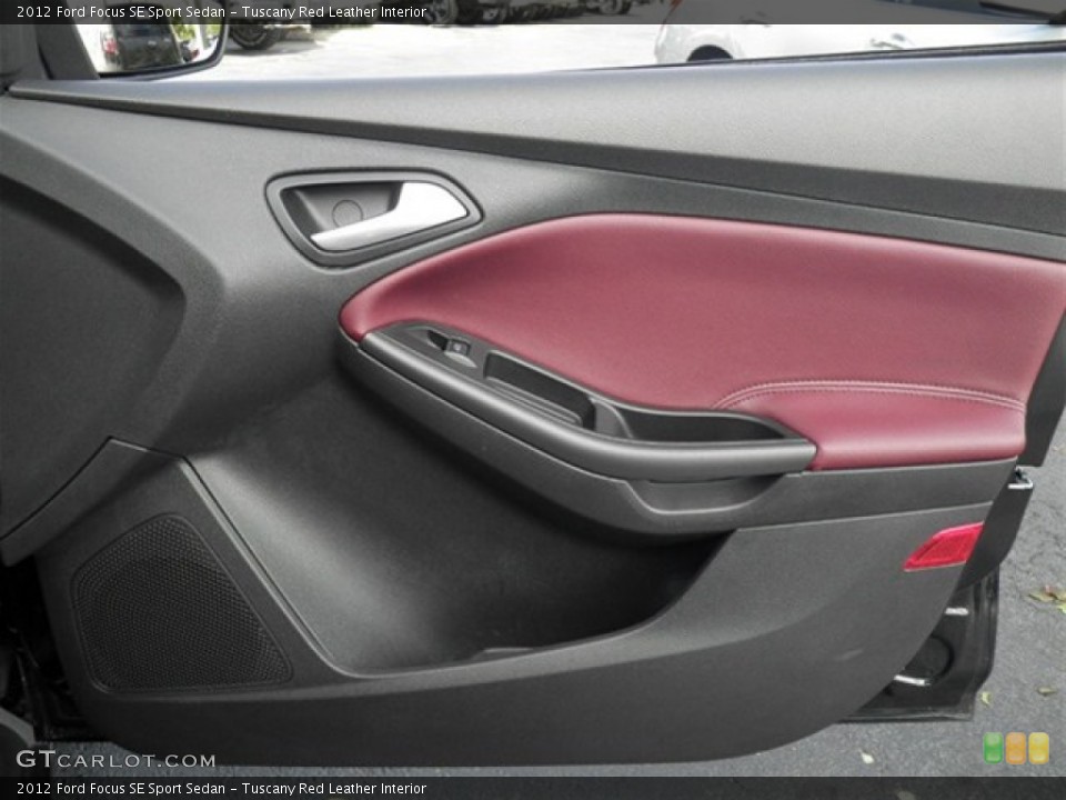 Tuscany Red Leather Interior Door Panel for the 2012 Ford Focus SE Sport Sedan #72863175