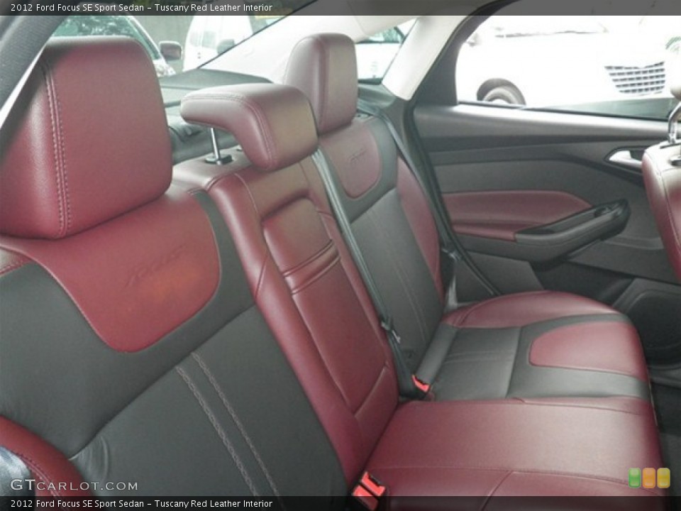 Tuscany Red Leather Interior Rear Seat for the 2012 Ford Focus SE Sport Sedan #72863205