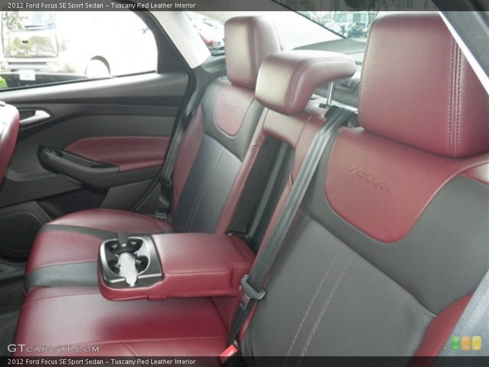 Tuscany Red Leather Interior Rear Seat for the 2012 Ford Focus SE Sport Sedan #72863220