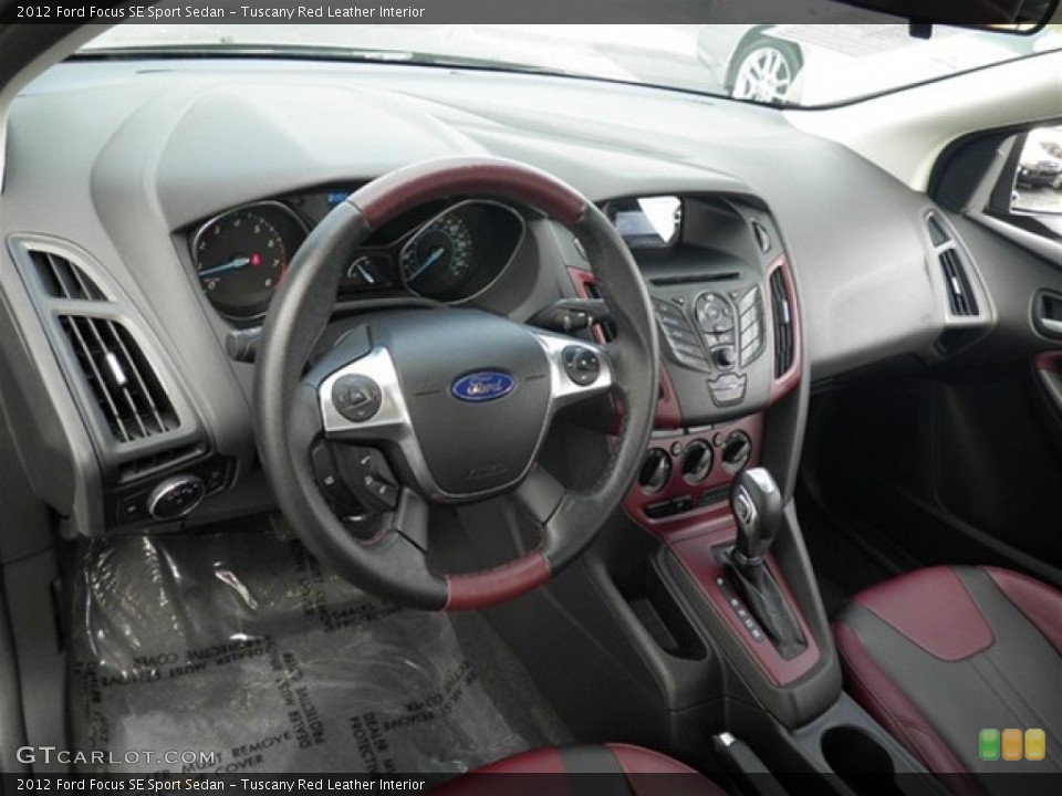 Tuscany Red Leather Interior Prime Interior for the 2012 Ford Focus SE Sport Sedan #72863301