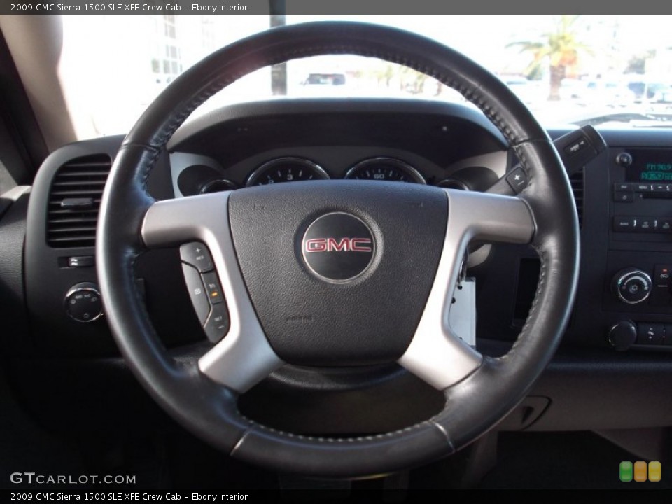 Ebony Interior Steering Wheel for the 2009 GMC Sierra 1500 SLE XFE Crew Cab #72878193