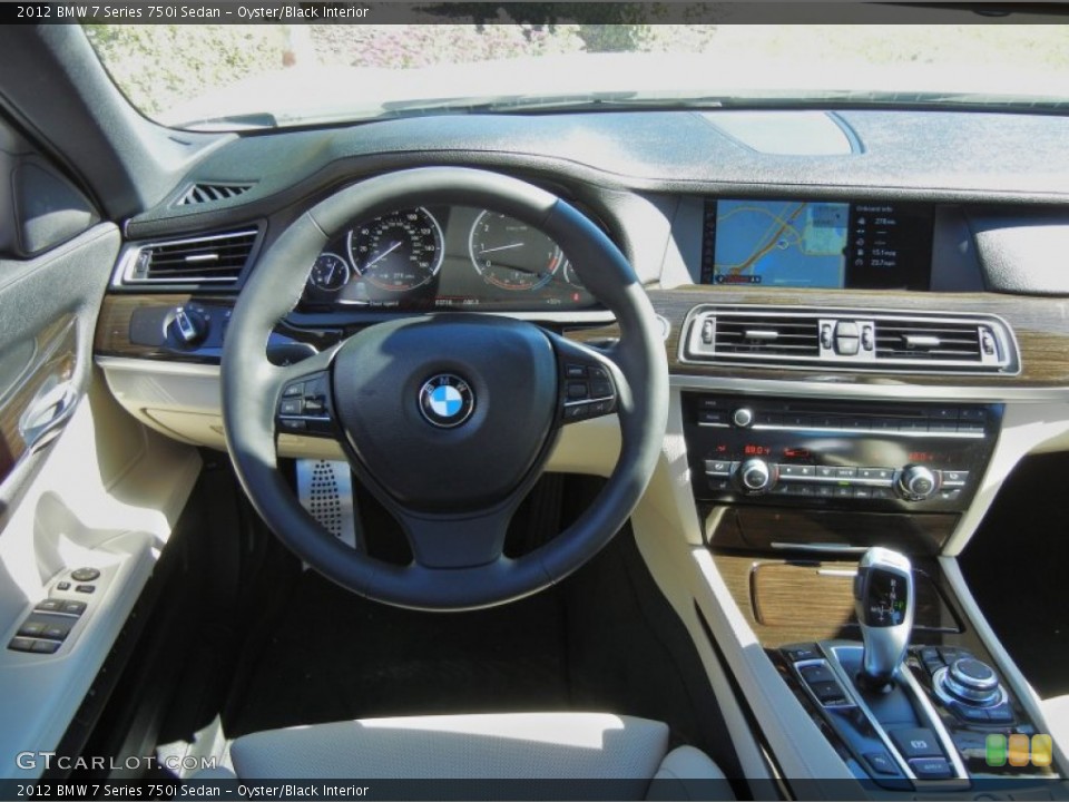 Oyster/Black Interior Dashboard for the 2012 BMW 7 Series 750i Sedan #72883995