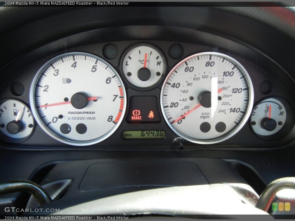 Black/Red Interior Gauges for the 2004 Mazda MX-5 Miata MAZDASPEED Roadster #72888635