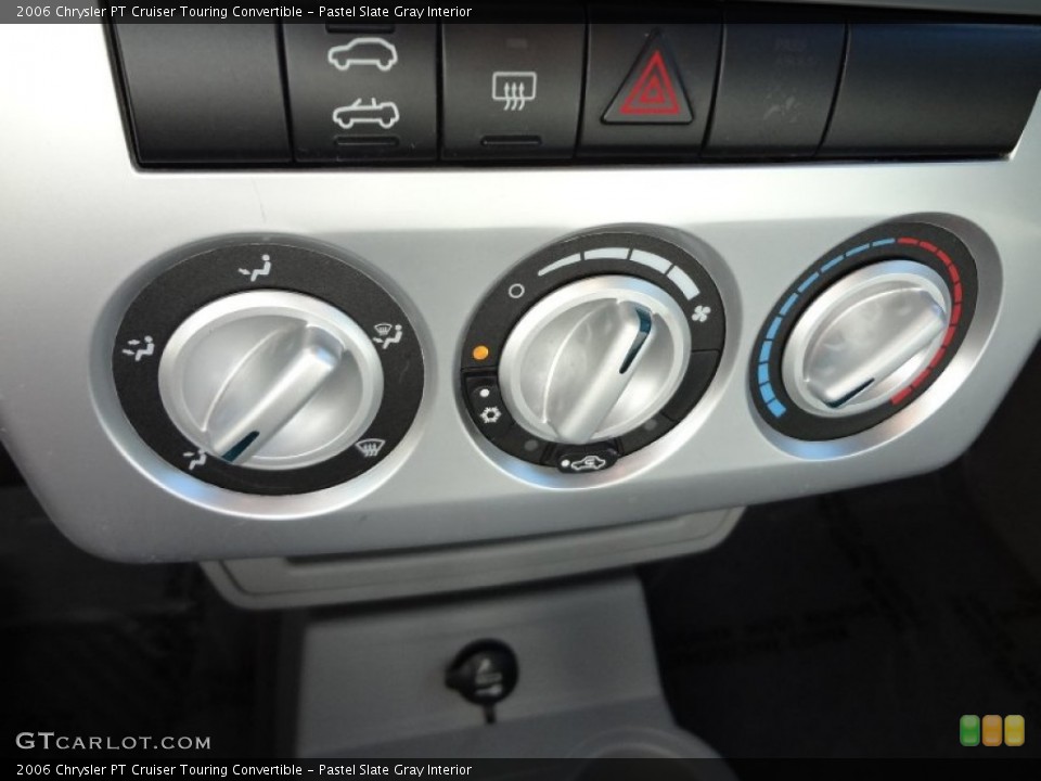 Pastel Slate Gray Interior Controls for the 2006 Chrysler PT Cruiser Touring Convertible #72894918