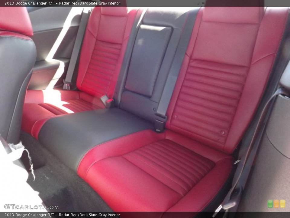 Radar Red/Dark Slate Gray Interior Rear Seat for the 2013 Dodge Challenger R/T #72896376