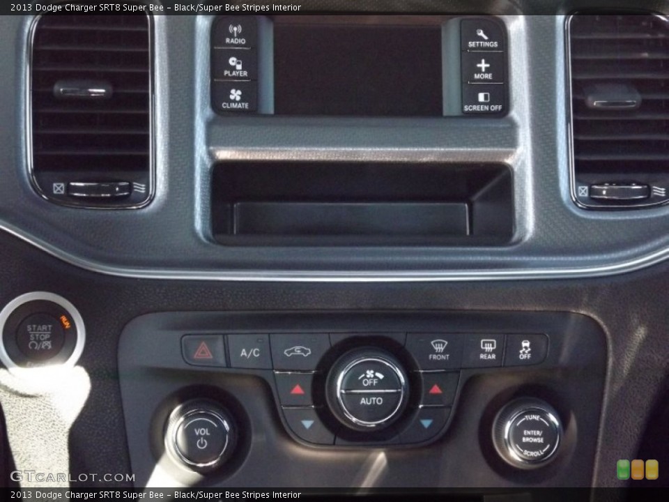 Black/Super Bee Stripes Interior Controls for the 2013 Dodge Charger SRT8 Super Bee #72897027