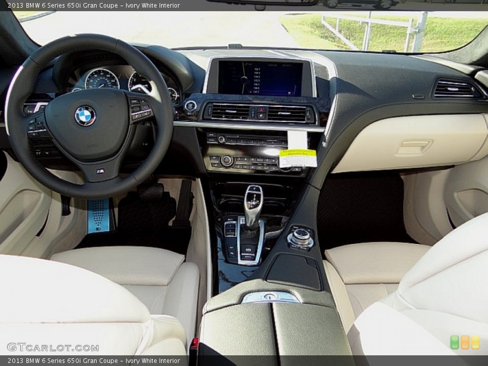 Ivory White Interior Dashboard for the 2013 BMW 6 Series 650i Gran Coupe #72899829