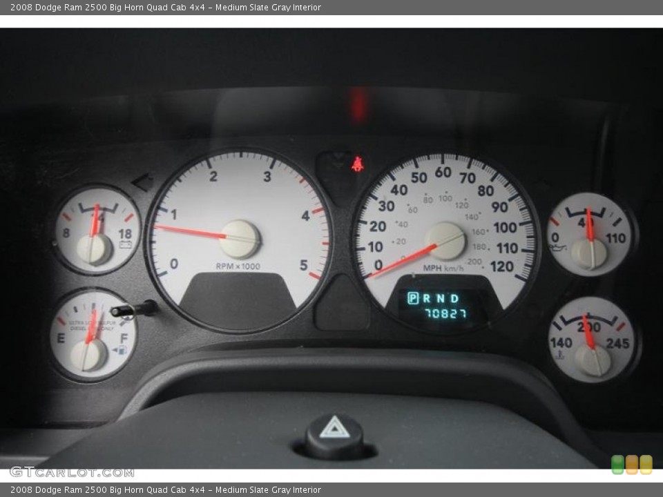 Medium Slate Gray Interior Gauges for the 2008 Dodge Ram 2500 Big Horn Quad Cab 4x4 #72911093