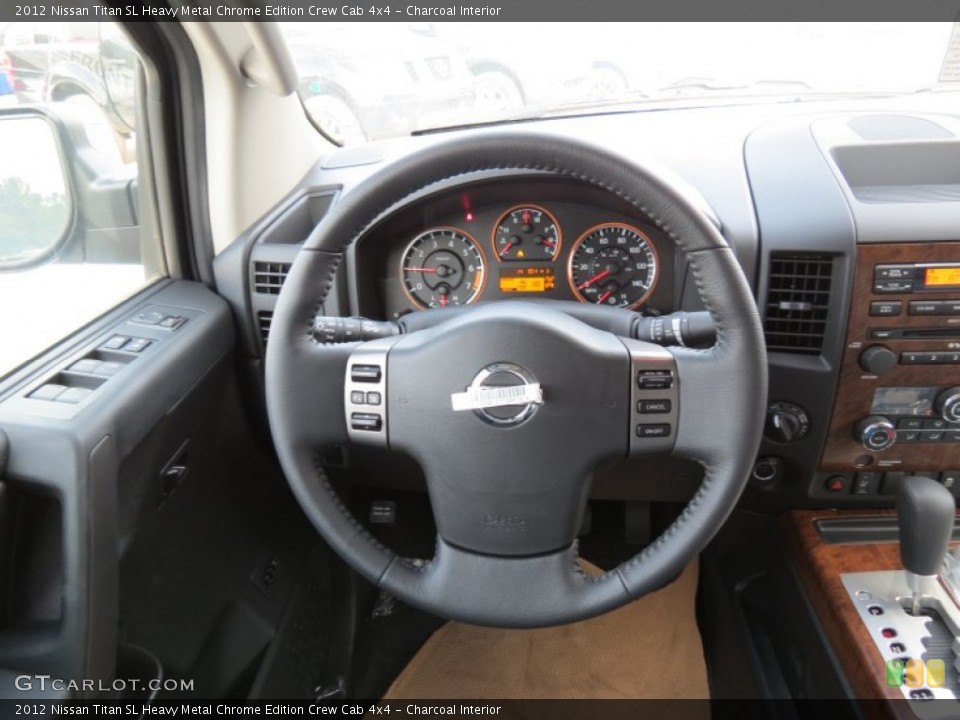 Charcoal Interior Steering Wheel for the 2012 Nissan Titan SL Heavy Metal Chrome Edition Crew Cab 4x4 #72912841