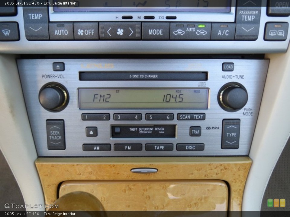 Ecru Beige Interior Audio System for the 2005 Lexus SC 430 #72915394