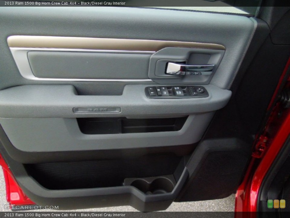 Black/Diesel Gray Interior Door Panel for the 2013 Ram 1500 Big Horn Crew Cab 4x4 #72916442