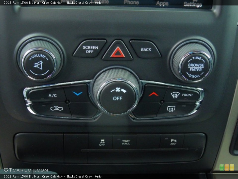 Black/Diesel Gray Interior Controls for the 2013 Ram 1500 Big Horn Crew Cab 4x4 #72916543