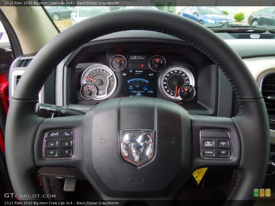Black/Diesel Gray Interior Controls for the 2013 Ram 1500 Big Horn Crew Cab 4x4 #72916592