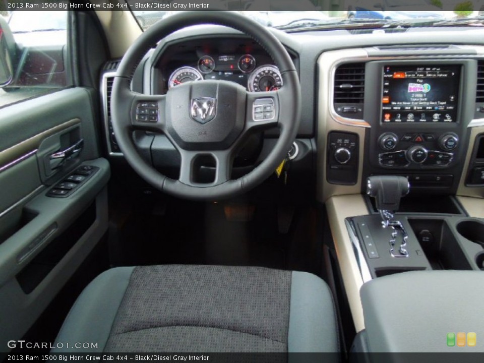 Black/Diesel Gray Interior Dashboard for the 2013 Ram 1500 Big Horn Crew Cab 4x4 #72916671