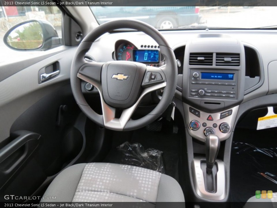 Jet Black/Dark Titanium Interior Dashboard for the 2013 Chevrolet Sonic LS Sedan #72918589