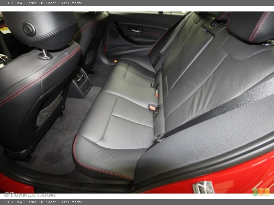 Black Interior Rear Seat for the 2013 BMW 3 Series 335i Sedan #72918702