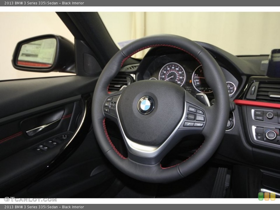 Black Interior Steering Wheel for the 2013 BMW 3 Series 335i Sedan #72919039