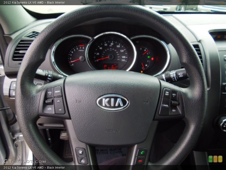 Black Interior Steering Wheel for the 2012 Kia Sorento LX V6 AWD #72922180