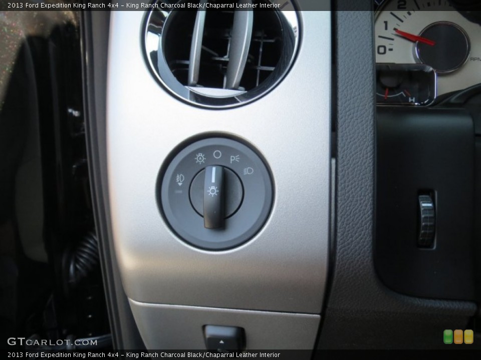 King Ranch Charcoal Black/Chaparral Leather Interior Controls for the 2013 Ford Expedition King Ranch 4x4 #72922750