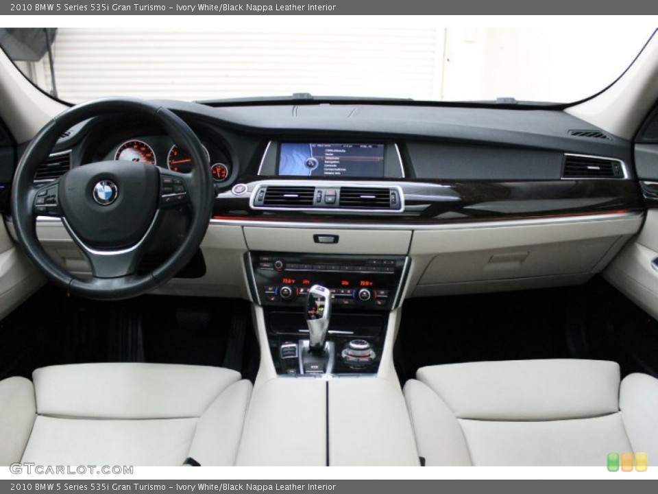 Ivory White/Black Nappa Leather Interior Dashboard for the 2010 BMW 5 Series 535i Gran Turismo #72931331