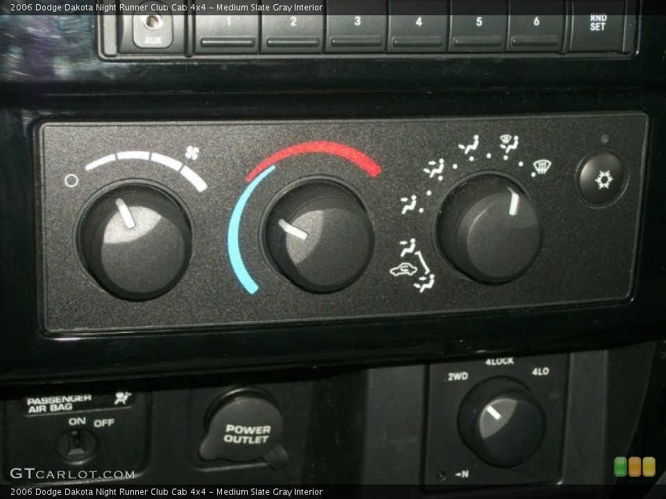 Medium Slate Gray Interior Controls for the 2006 Dodge Dakota Night Runner Club Cab 4x4 #72931423