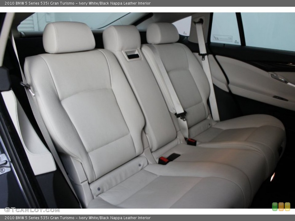 Ivory White/Black Nappa Leather Interior Rear Seat for the 2010 BMW 5 Series 535i Gran Turismo #72931468