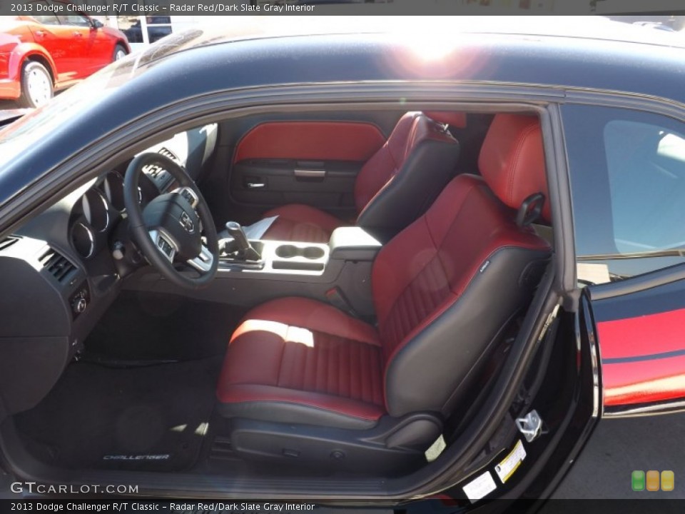 Radar Red/Dark Slate Gray Interior Front Seat for the 2013 Dodge Challenger R/T Classic #72933442