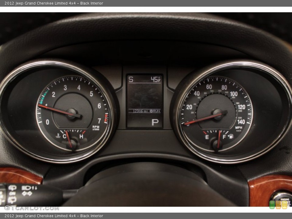Black Interior Gauges for the 2012 Jeep Grand Cherokee Limited 4x4 #72935449