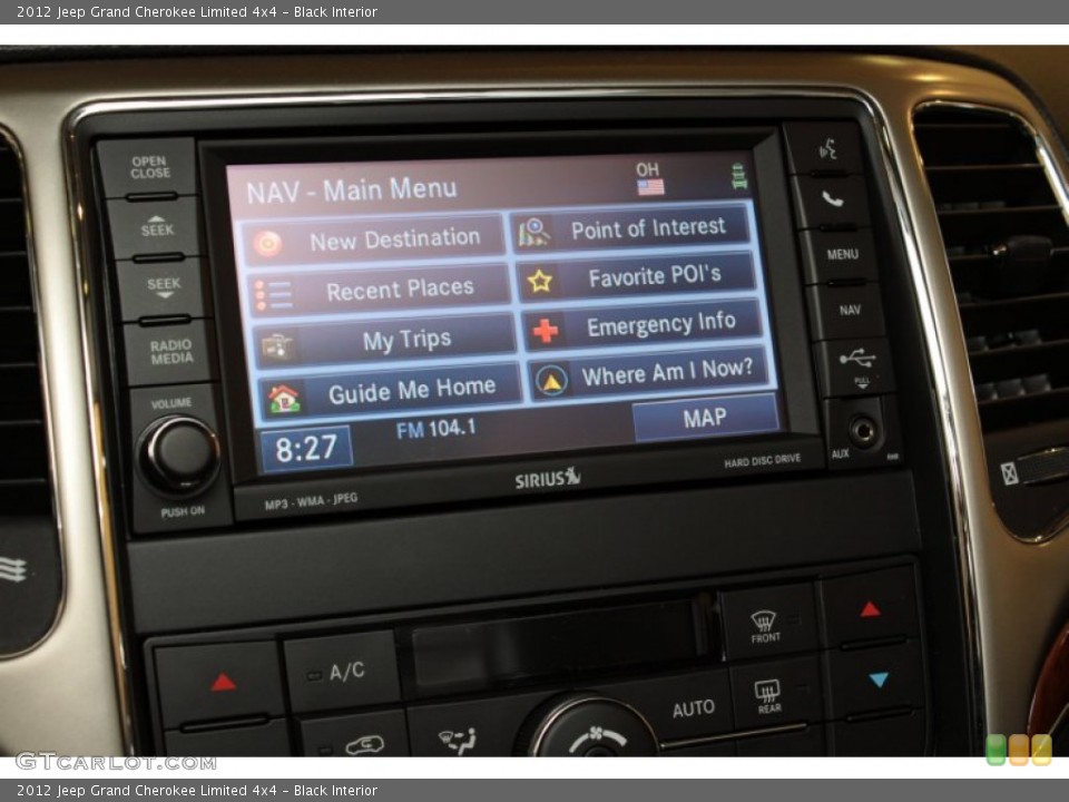 Black Interior Controls for the 2012 Jeep Grand Cherokee Limited 4x4 #72935487