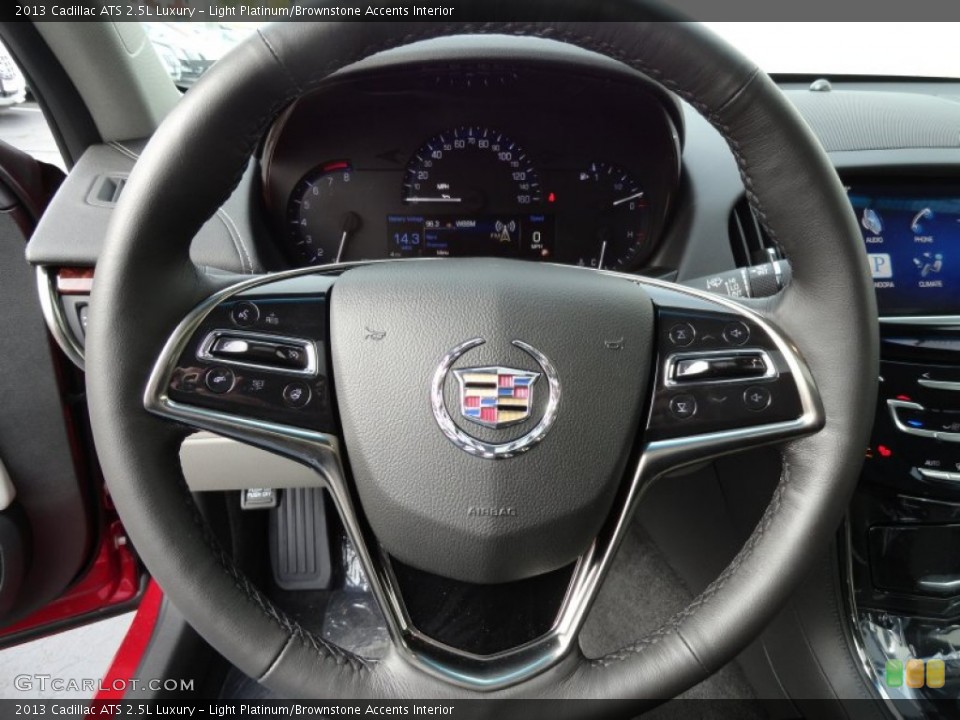 Light Platinum/Brownstone Accents Interior Steering Wheel for the 2013 Cadillac ATS 2.5L Luxury #72939373