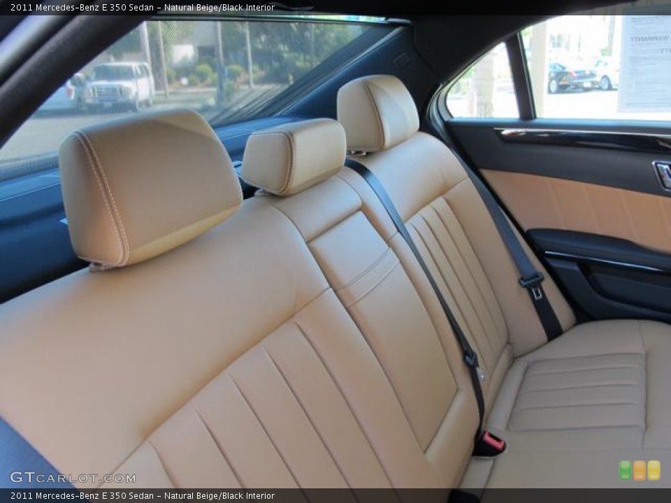 Natural Beige/Black Interior Rear Seat for the 2011 Mercedes-Benz E 350 Sedan #72951020