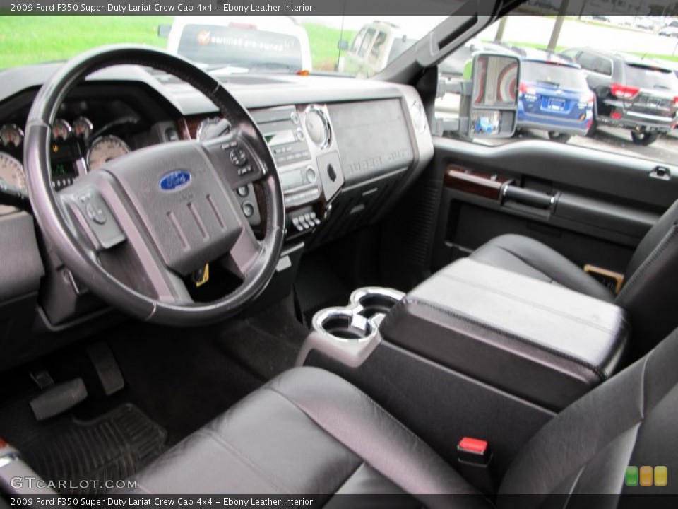 Ebony Leather Interior Prime Interior for the 2009 Ford F350 Super Duty Lariat Crew Cab 4x4 #72954025
