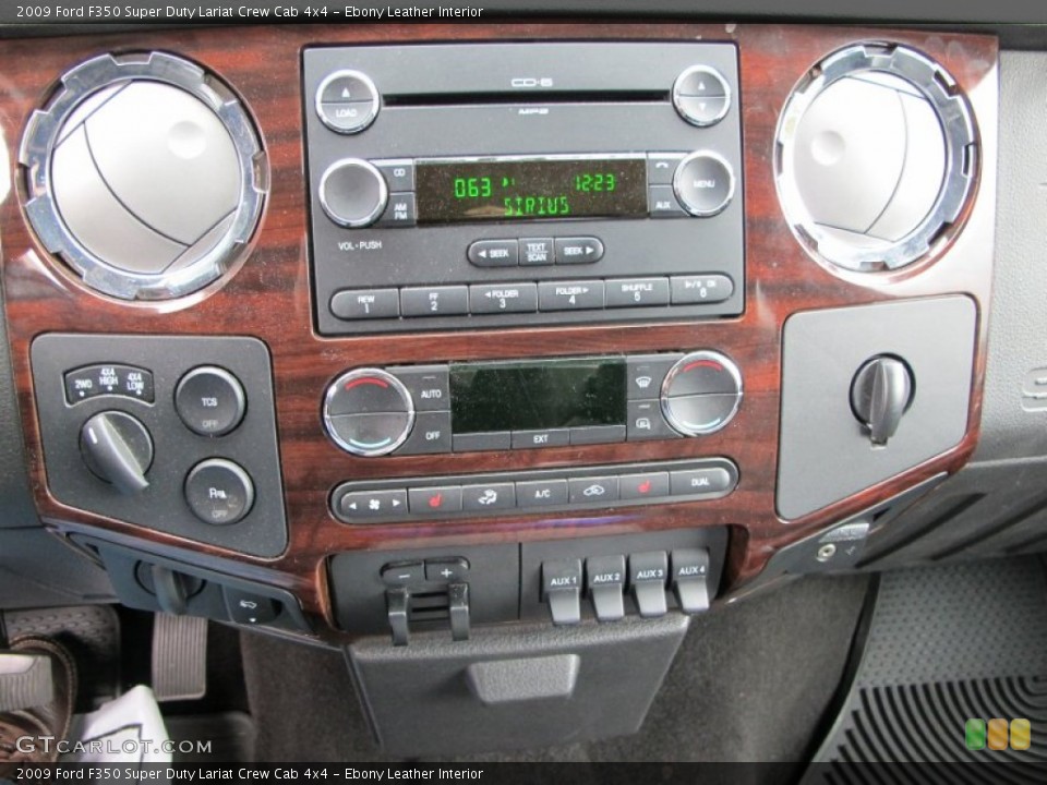 Ebony Leather Interior Controls for the 2009 Ford F350 Super Duty Lariat Crew Cab 4x4 #72954354