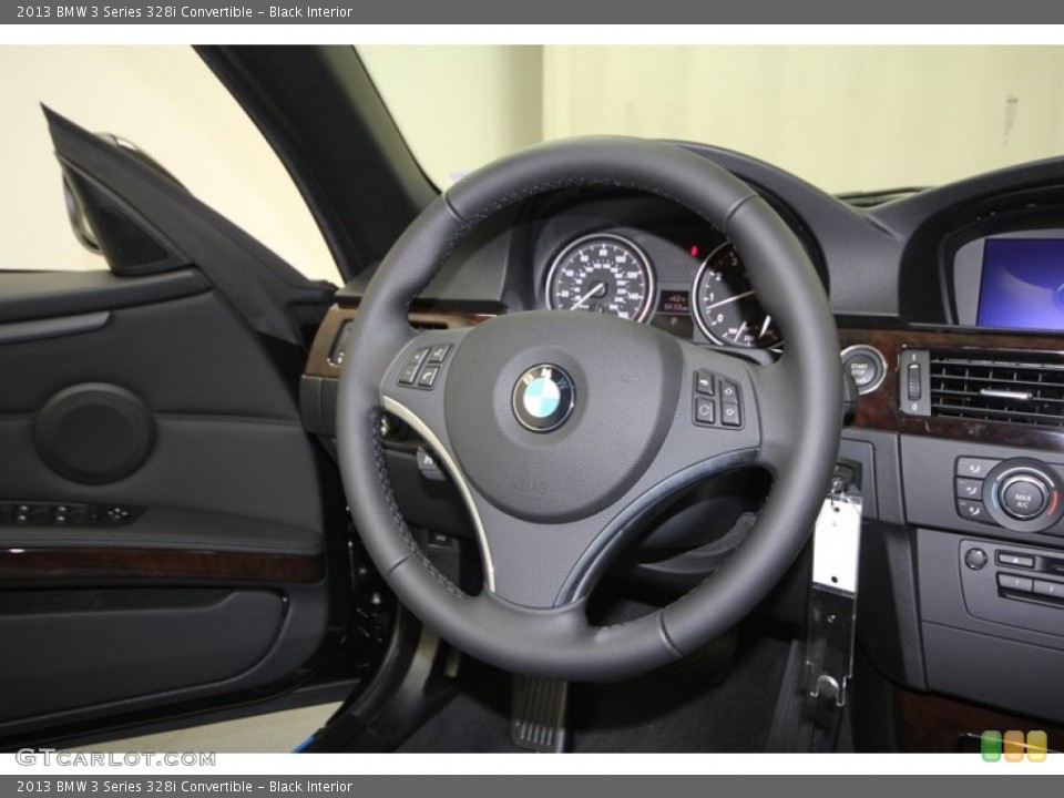 Black Interior Steering Wheel for the 2013 BMW 3 Series 328i Convertible #72961182