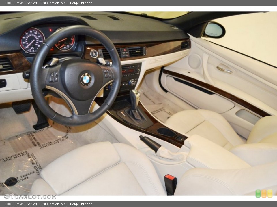 Beige Interior Prime Interior for the 2009 BMW 3 Series 328i Convertible #72963371