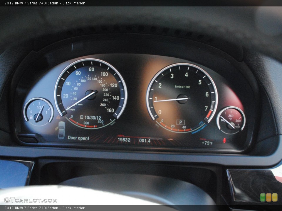 Black Interior Gauges for the 2012 BMW 7 Series 740i Sedan #72964821