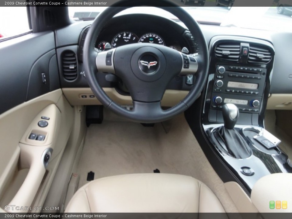 Cashmere Beige Interior Dashboard for the 2009 Chevrolet Corvette Coupe #72964881