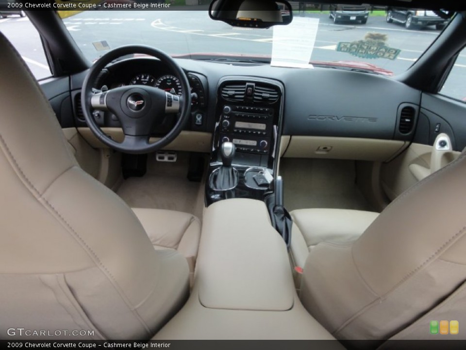 Cashmere Beige Interior Dashboard for the 2009 Chevrolet Corvette Coupe #72964908