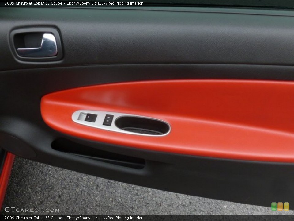 Ebony/Ebony UltraLux/Red Pipping Interior Door Panel for the 2009 Chevrolet Cobalt SS Coupe #72965913