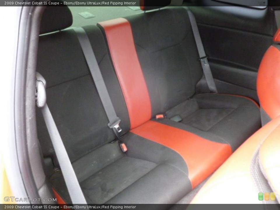 Ebony/Ebony UltraLux/Red Pipping Interior Rear Seat for the 2009 Chevrolet Cobalt SS Coupe #72965934