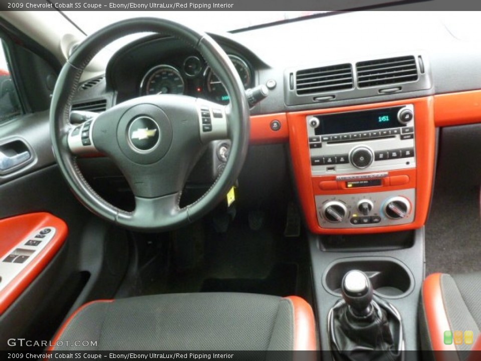 Ebony/Ebony UltraLux/Red Pipping Interior Dashboard for the 2009 Chevrolet Cobalt SS Coupe #72965951