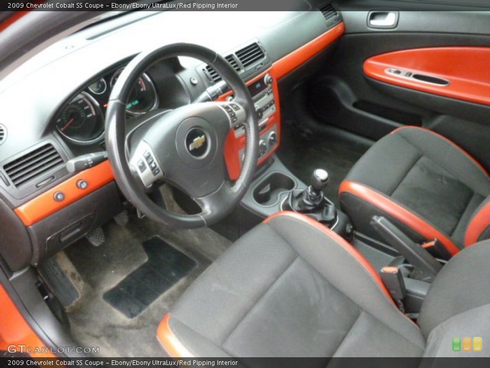 Ebony/Ebony UltraLux/Red Pipping Interior Prime Interior for the 2009 Chevrolet Cobalt SS Coupe #72965991