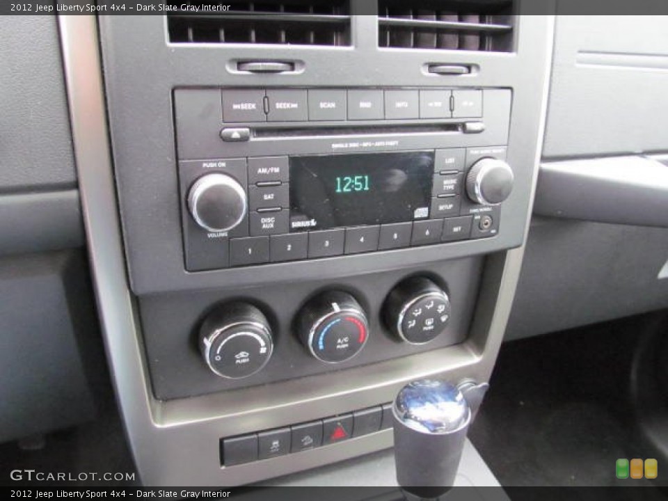 Dark Slate Gray Interior Controls for the 2012 Jeep Liberty Sport 4x4 #72969629