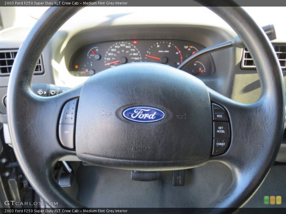 Medium Flint Grey Interior Steering Wheel for the 2003 Ford F250 Super Duty XLT Crew Cab #72977682
