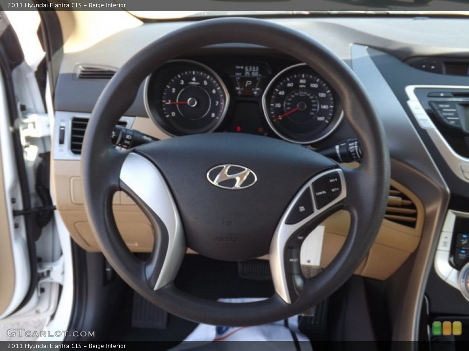 Beige Interior Steering Wheel for the 2011 Hyundai Elantra GLS #72978888