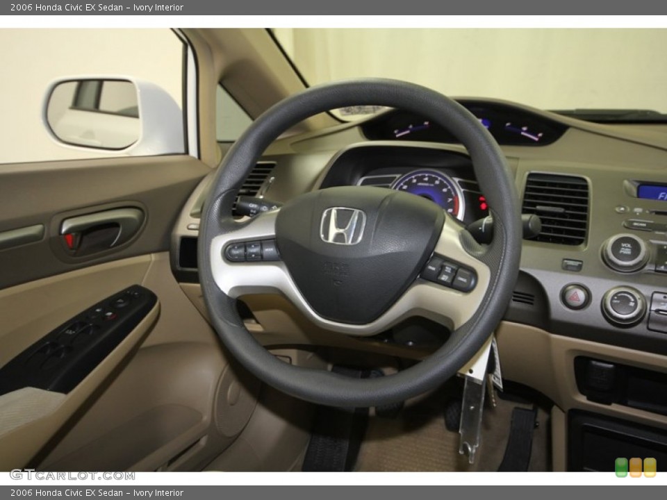 Ivory Interior Steering Wheel for the 2006 Honda Civic EX Sedan #72989484