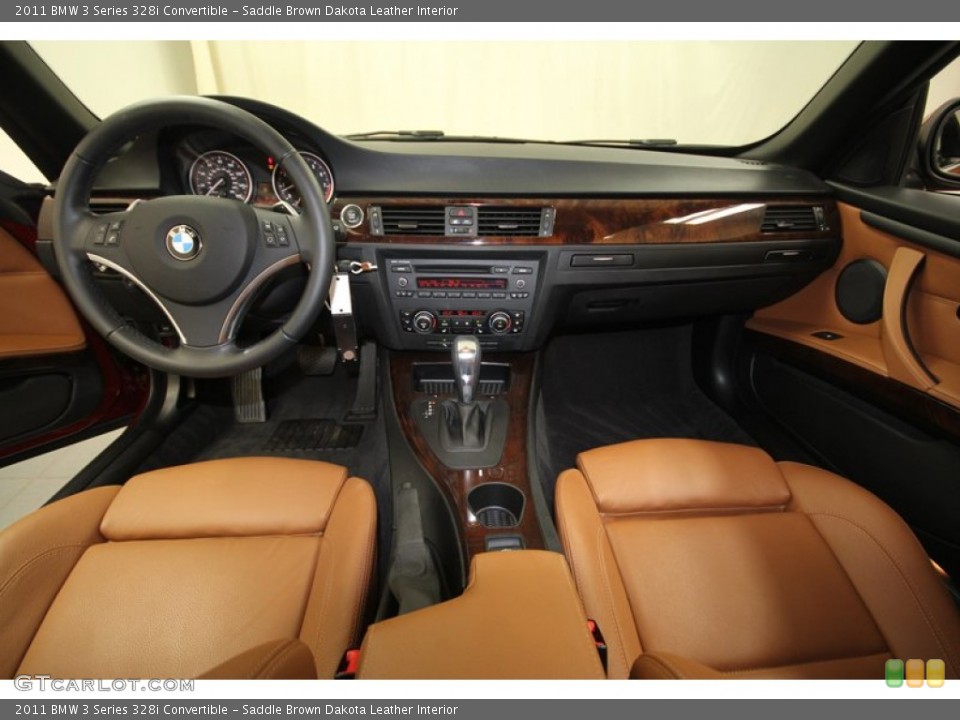 Saddle Brown Dakota Leather Interior Dashboard for the 2011 BMW 3 Series 328i Convertible #72989916
