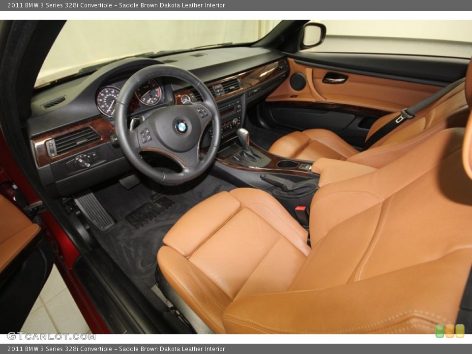 Saddle Brown Dakota Leather Interior Prime Interior for the 2011 BMW 3 Series 328i Convertible #72989946