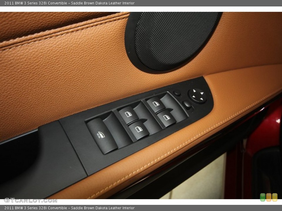 Saddle Brown Dakota Leather Interior Controls for the 2011 BMW 3 Series 328i Convertible #72989955