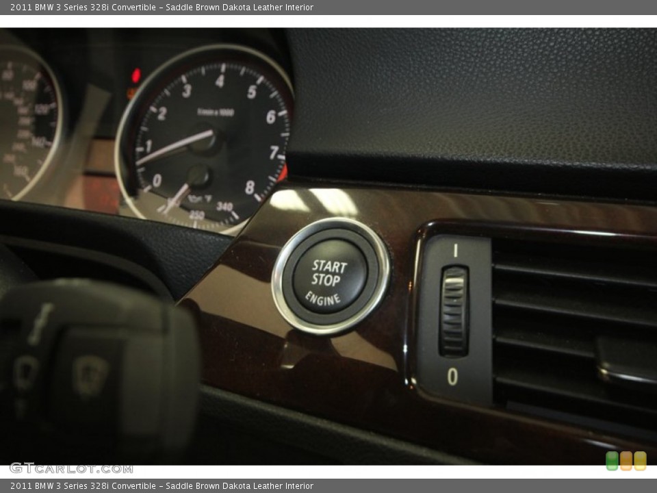 Saddle Brown Dakota Leather Interior Controls for the 2011 BMW 3 Series 328i Convertible #72989976